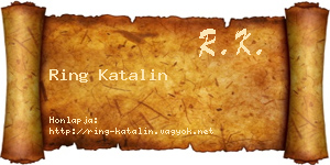 Ring Katalin névjegykártya